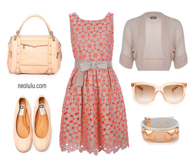 Eye Candy | Peachy Coral Dress Summer Outfit Idea