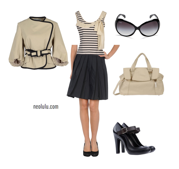 Femme Retro | Summer Navy Stripes Skirt Outfit Idea