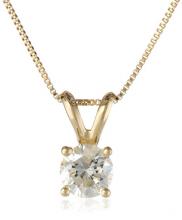 14k Gold Diamond (1/2 cttw) Solitaire Pendant Necklace, 18"