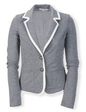 Aeropostale Womens Solid Cropped Two Button Blazer Jacket in Grey