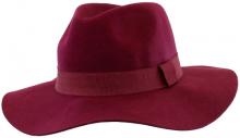 100% Wool Large Brim Panama Hat for Women, Floppy Winter Fedora w Ribbon Accent
