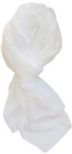LibbySue Silk Blend Oblong Chiffon Scarf in White
