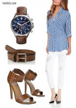 City Cafe I Checked Shirt Distressed Boyfriend Jean Brown Leather Outfit Idea