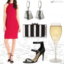 Red & Black: Sleeveless Dress Party Outfit