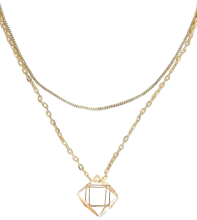 Lily Boutique Multifaceted Open Gold Dual Strand Necklace
